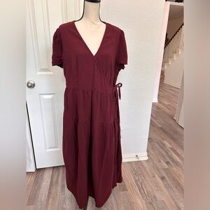 Universal Thread burgundy wrap dress.